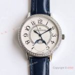 Swiss Copy Jaeger-LeCoultre Rendez-Vous Classic Moon Cal.9015 Watch 34mm Blue Leather Strap